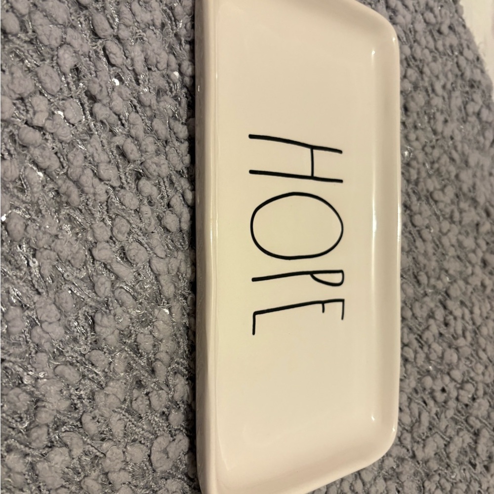 Rae Dunn Off-White Tray with Inspirational Text